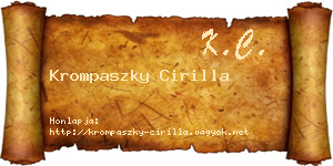 Krompaszky Cirilla névjegykártya